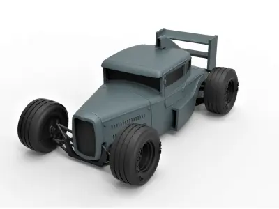 Hot rod Formula One Scale 1 to 24 3D print model