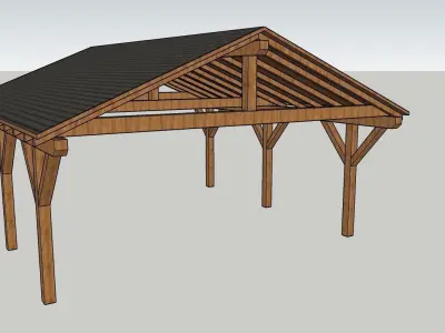 Double carport 3D model