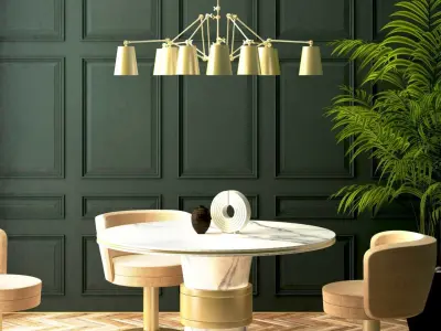 Chandelier Spider 10 Brass Edition SKU 21915 Free 3D model