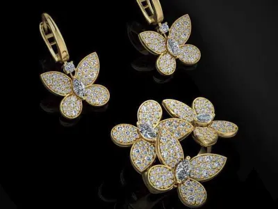 Ring and Earrings 39 3D print model