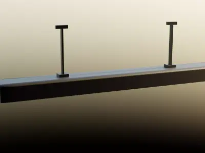 Low Poly Vault Fluorescent Ceiling Light Fallout Game Ready Low-poly 3D model