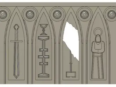 Decorative Sci Fi Wall Free 3D print model