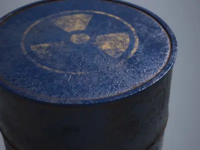 Hazardous Oil Drum PBR Game ready Low-poly 3D model