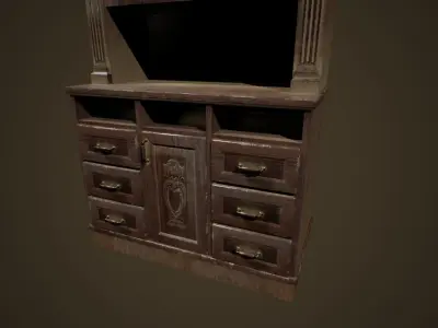 Antique Cupboard -PBR Game Ready Low-poly 3D model