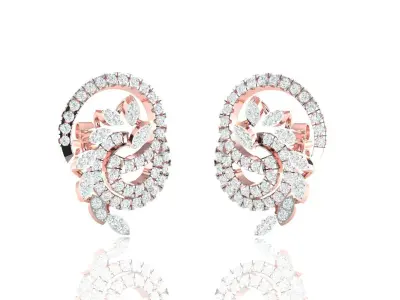 Women Earrings 3dm STL OBJ FBX Renders Details 3D print model 5