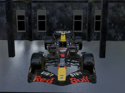 Formula 1 showroom Low-poly 3D model