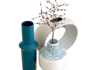 Crate and Barrel Alura Percy and Danice Vases 3D model