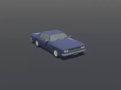 Old Muscle Car Lowpoly Low-poly 3D model