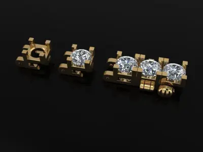 Box Style Diamond Tennis Bracelet 4mm 3D print model