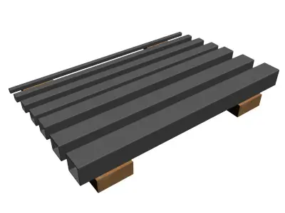 083in Wall Square Ornamental Tube 3D model