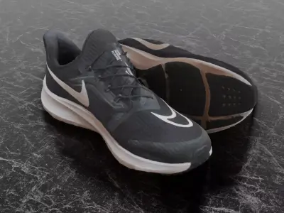 NIKE FLY EASE 2  3D SHOES - BLACK Low-poly 3D model