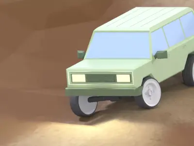 Offroad 4x4 jeep truck SUV Low-poly 3D model