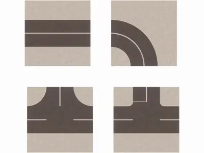 Simple Modular Road System 3D model