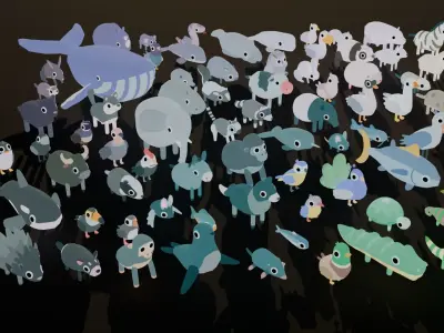 Animals ULTIMATE Pack with Animation Low-poly 3D model