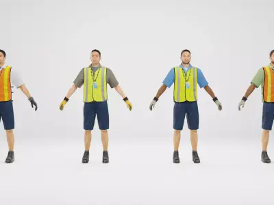 Worker Pack Low-poly 3D model purchase