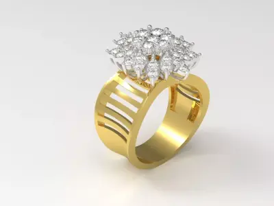woman flower solitaire ring fr0002 3D print model