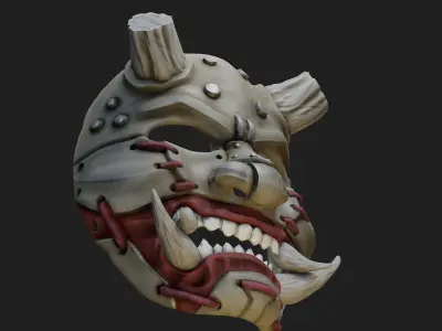 Oni Mask 7 Broken Horn Rev Version 3D print model