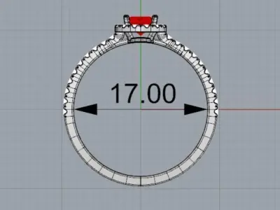 Oval Halo Pave Ring 3D print model