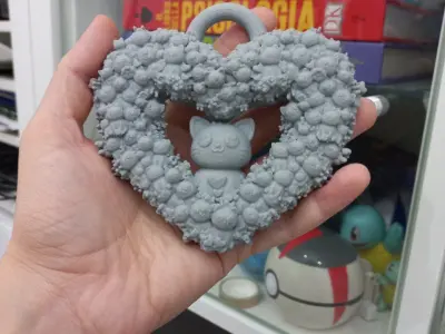 Garland of Cats and flowers 3D print model