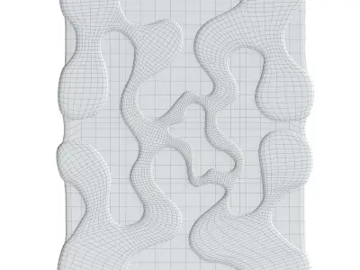 Beige Yellow Small Oops Rug 3D model