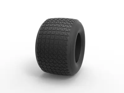Dirt Sprint racing tire 15 Scale 1 to 25 3D print model
