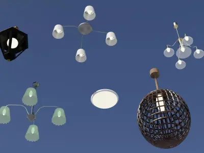 Chandeliers 3D models pack  Low-poly 3D model
