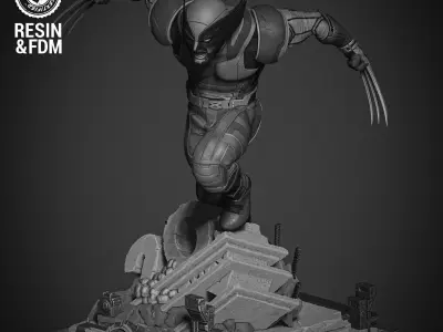 Wicked Marvel Wolverine Sculpture  3D print model