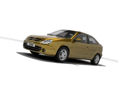 Citroen Xsara coupe 2003 with HQ Interior Low-poly 3D model