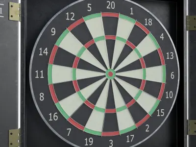Dartboard dart board with two darts in it 3D model