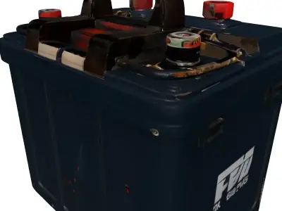Rusty Industrial Car Battery PBR Asset Low-poly 3D model
