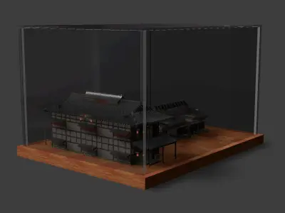 Chinese house figure  Low-poly 3D model