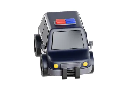 3D Police Car Cute 3D model