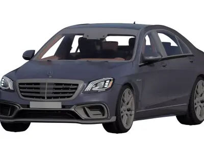 Mercedes S65 AMG with interior 3D model