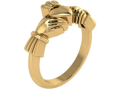 Hand Heart Crown Ring 1549 3D print model