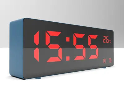 CLOCK BLUE RED Low-poly 3D model