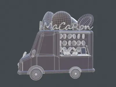 Asset - Cartoons - Food Car - Macaron  3D model