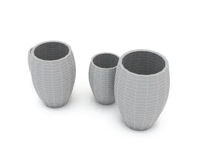 3D bohemian vases Low-poly 3D model