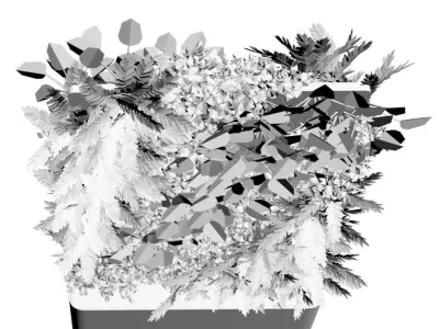 Green wall in pot 3D model