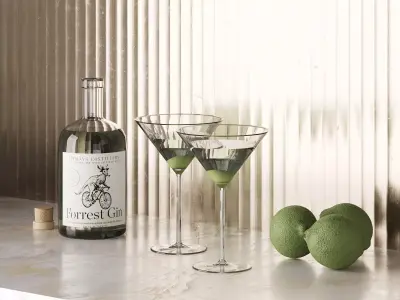 Home Wooden Bar with Wine Storage by ScandiFrost 3D model