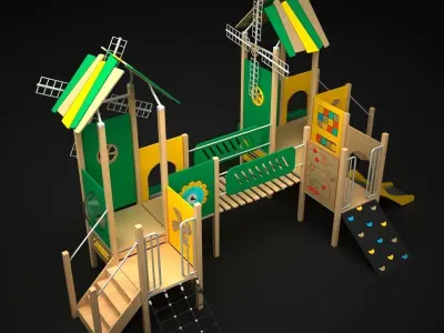 Outdoor Castle Bridge 3D model