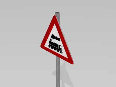 Rail crossing sign 3D model