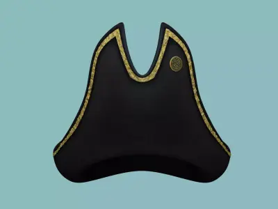 Long Pirate Hat - Corsair Costume Low-poly 3D model