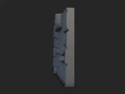 Shattered Stone Wall Segment 3D model