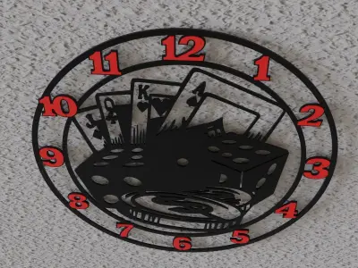 casino wall clock 3D print model