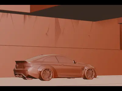 Urban Parking Low-poly 3D model