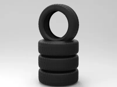 Pirelli sedan tires Low-poly 3D model