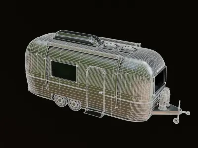 Dirty Apocalyptic Airstream Camper 3D model
