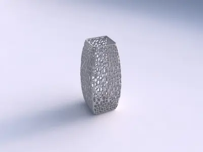 Vase rectangle with dense twisted organic lattice 3D print model