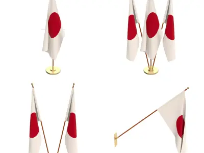 Japan Flag Pack 3D model