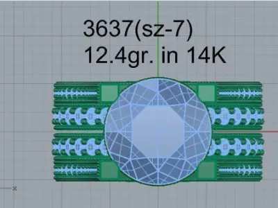 Round Diamond Ring 3637 3D print model